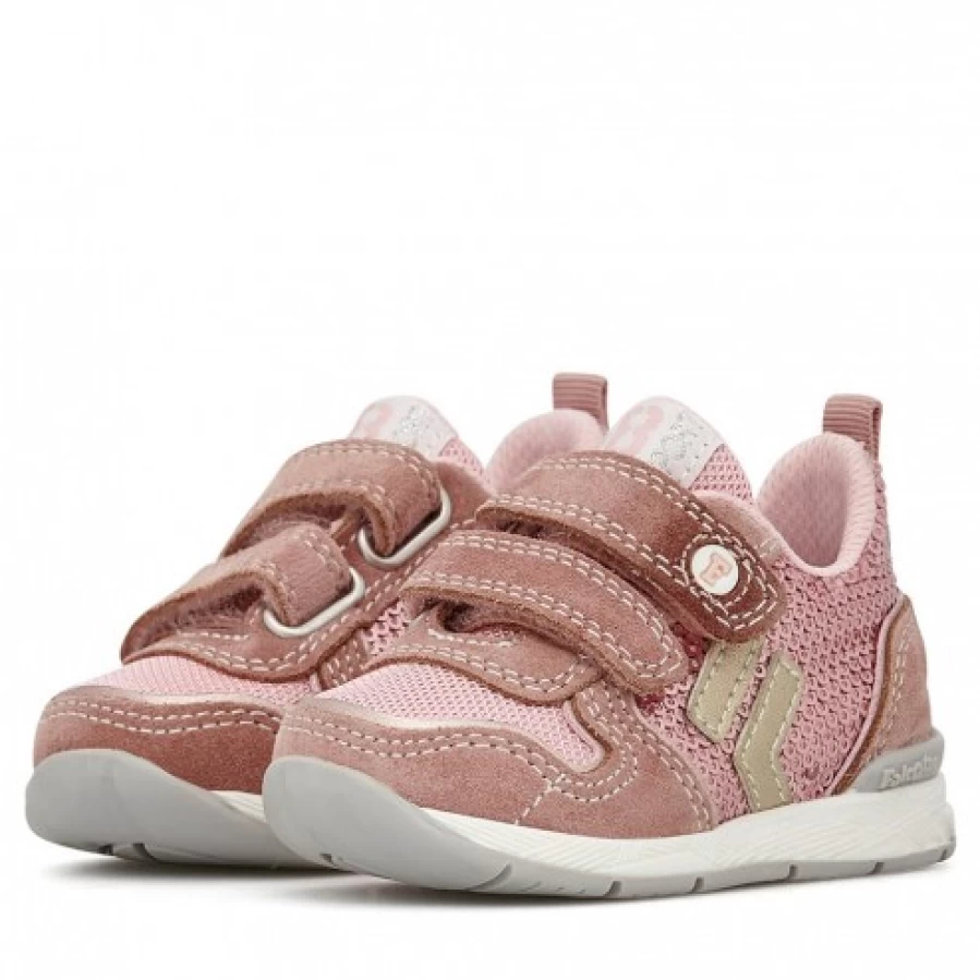 FALCOTTO Hack 2 VL Sneakers for Kids - Silver-Pink Leather & Technical Fabric Shoes